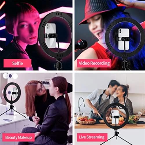 LMMDDP 10 polegadas RGB Selfie LED Ring preenche a luz redonda da fotografia redonda lâmpada com tripé para maquiagem Vídeo ao vivo