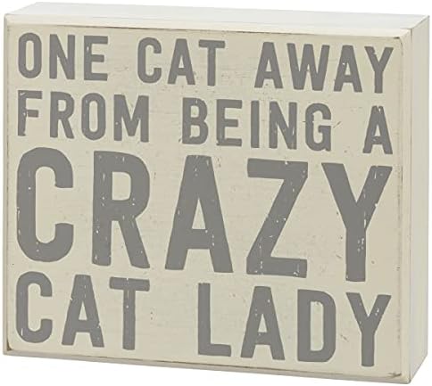 Primitivos de Kathy One Cat, longe de ser uma senhora de gato louca; Tudo que você precisa é de amor e um conjunto de presentes de decoração