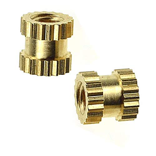 Luoqiufa inserção rosada enrolada, m3 x 5mm l x 5mm od ladequ -ladra de bronze porcas, pacote de 100