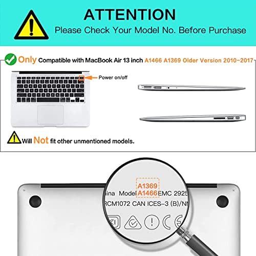 Mosis compatível com MacBook Air 13 polegadas Caso A1369 A1466 2010-2017, capa dura de plástico e manga com alça e bolso