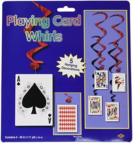 Whirls Beistle 5-Pack Playing Card, 3 pés de 4 polegadas