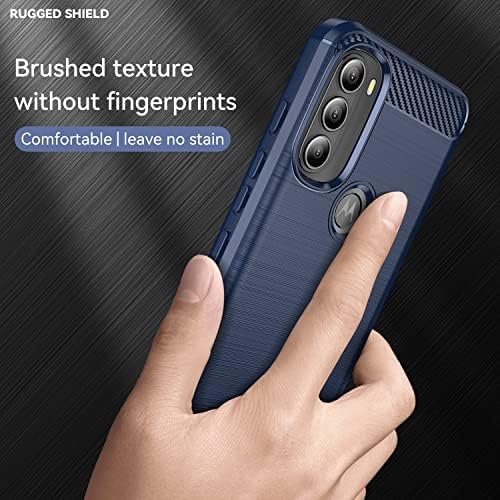 Caixa de telefone Asuwish para Motorola Moto G71 5G com capa de protetor de tela de vidro temperado e acessórios de células Silicone TPU Slim Mobile Hybrid Protective MotoG71 G 71 G5 Fibra de carbono Homens Homens Blue escuro azul escuro