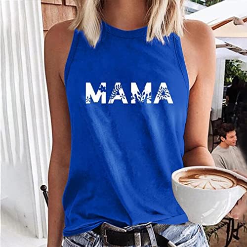 Tanque de impressão de letra mama tampas femininas do dia das mães sem mangas tshirts verão shert lotes de camiseta