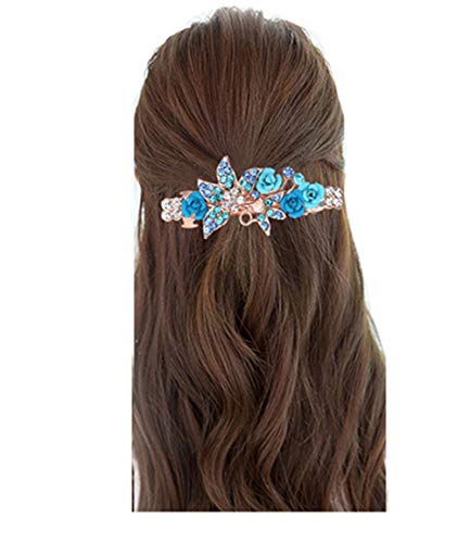Conofa jóias femininas Cristal de cabelo rosa clipes de flores de cabelo clipes de cabelo clipes