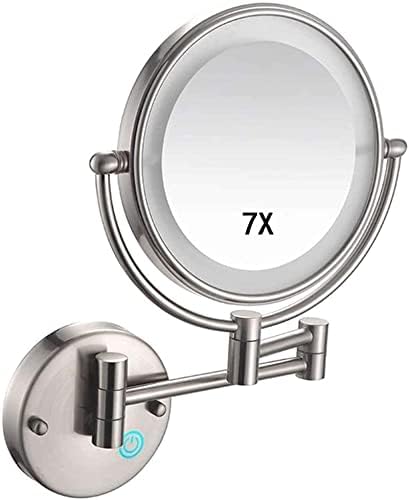 Mirror do banheiro de 8 polegadas Round Round Maple Mirror 360 Rotation-Double-Sideiled espelhado, USB Recarregável ideal para maquiagem, barbear