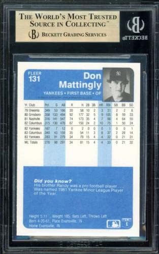 Don Mattingly Rookie Card 1984 Fleer 131 BGS 9.5 - Baseball Slabbed Rookie Cards