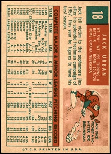 1959 Topps 18 Jack Urban Kansas City Athletics NM Athletics