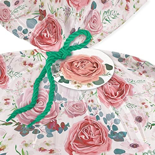 Saco de presente de plástico grande de 56 de 56 - design floral rosa para aniversários, dia das mães, casamento, chá de bebê,