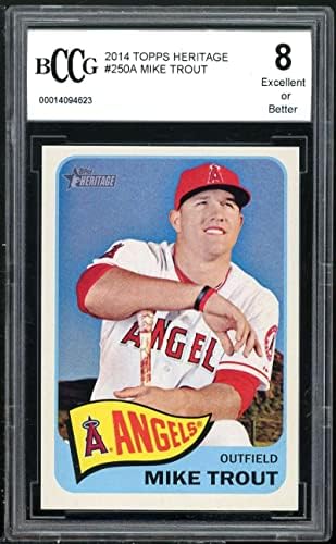 2014 Topps Heritage 250A Mike Trout Card BGS BCCG 8 Excelente+