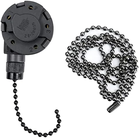 Pull Chain Switch Substitua para Zing EAR ZE-268S5 4 Velocidade 5 FIO COMPATÍVEL com o teto do ventilador do teto Lâmpada de ventilador de ventilador preto níquel preto