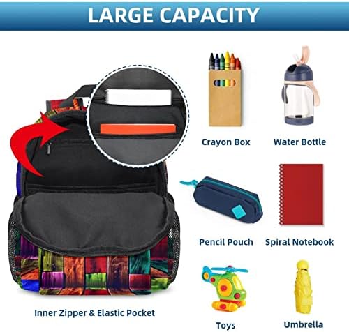 VBFOFBV Backpack de laptop casual leve para homens e mulheres, placa de madeira colorida