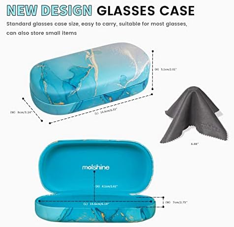 Molshine Hard Shell Sunglasses Case, copos grandes de óculos clássicos para homens, óculos de óculos escuros