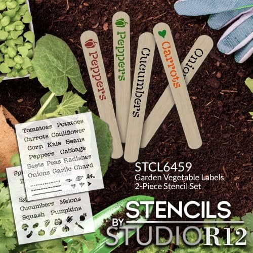 Rótulo de vegetais estêncil para marcadores de jardim DIY por Studior12 - Selecione Tamanho - EUA Made | Artesanato e