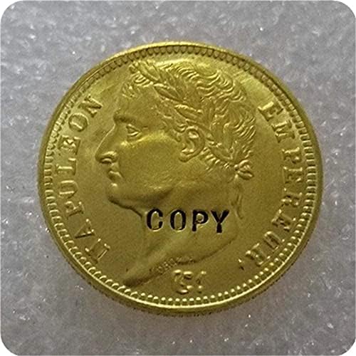 França Napoleão I 20 Francs 1809 Cópia de moeda de ouro para cópia para decoração do escritório da sala de casa