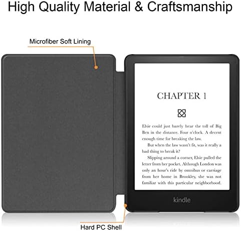 Caso Kindle Paperwhite 11ª Geração 2021 - Capa de couro PU durável e pequena ajuste 6.8 '' Kindle, Alpine