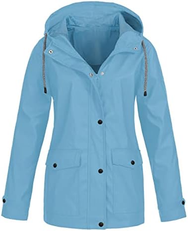 Narhbrg plus size casacos de chuva para mulheres meninas impermeabilizadas com capuz Windbreaker leve zíper up capa de chuva