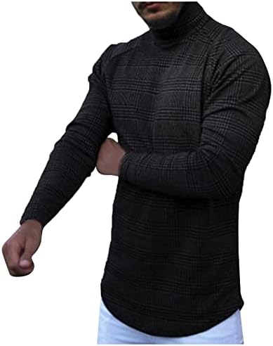Dudubaby Men Turtleneck Manga longa Sweatershirt Blouse Top Sweatershirt Blouse