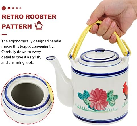 Conjunto de chá chinês Conjunto de chá de cerâmica Chaleira de esmalte vintage Grande porcelana esmaltada teakettle