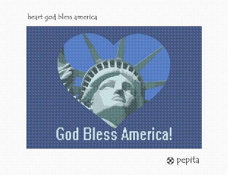 Kit de agulha de Pepita: Deus Deus abençoe a América, 10 x 7