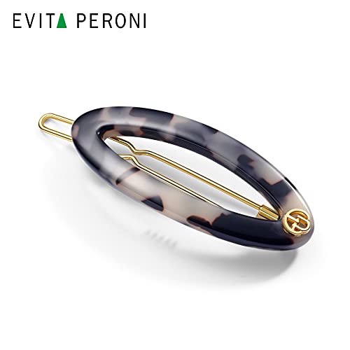 Evita Peroni preto marrom oval oval snap garra jaw clipes acessórios para mulheres meninas