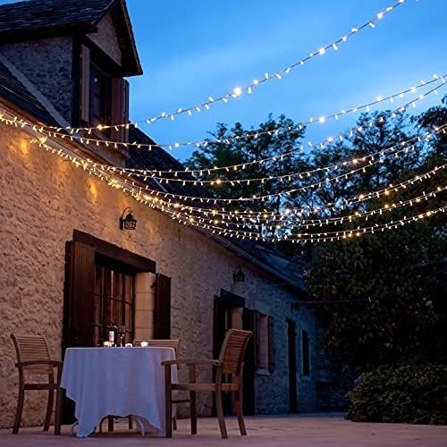 Kemooie 500 luzes de Natal LED, 164ft 8 Modos de iluminação plug em luzes de cordas LED à prova d'água para árvore de Natal ao ar livre aniversário de casamento de casamentos de casamento decorações de varanda