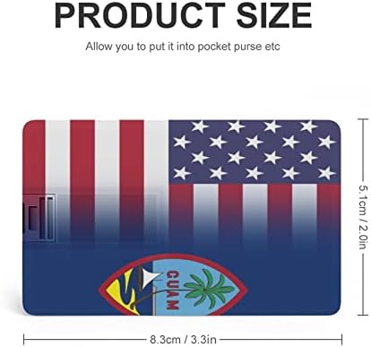 USA e Guam Flag Credit Bank Card USB Drives Flash Memory Stick Stick Tecla de armazenamento Drive 64g
