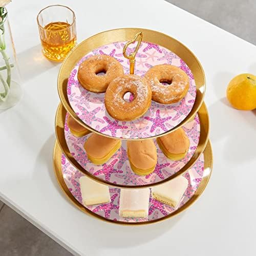 Bolo Stands Conjunto de 3, Stainfish Raster Pedestal Display Table Sobessert Cupcake Stand para Celebração do chá de bebê de casamento