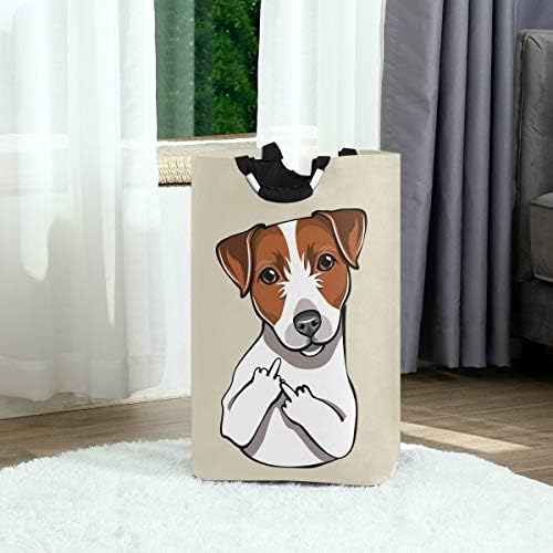 Yyzzh Finger Dog Animal On Beige Grande Saco de Roupa Compra de Cesta de Cascas