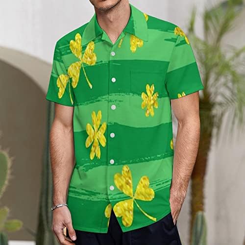Mens St Patricks Day Tee Shamrock Shirts for Men Casual Casual Green Shamrock Tops impressos