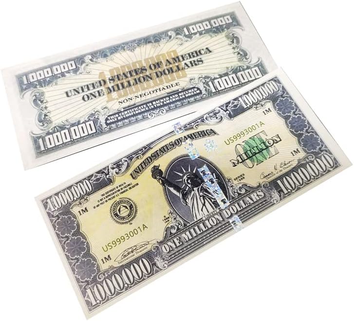 Estátua da Liberdade Os Estados Unidos Million Currency Notes Banknotes de moeda estrangeira Notas de grande denominação Fun Banknotes Coleção de moeda não circulante