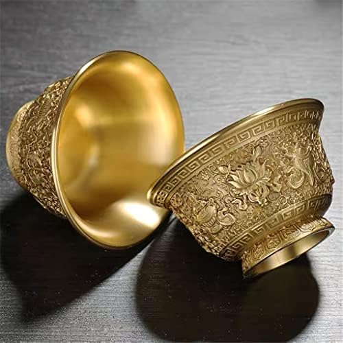 Grosso de 6pc de alívio de cobre tigela bronze bronze tibetano a coleção de copo de água benta