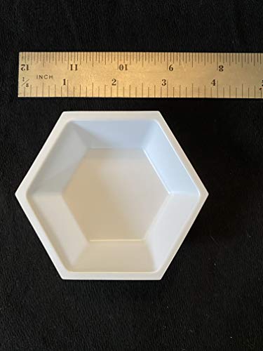 Barcos de pesagem hexagonal, w-h64-wa-500, 64mm, médio, anti-estático branco, pacote de 500