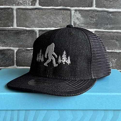 Bukesiyi Sasquatch Hat Bigfoot Bordado Chapéu Trucker Capinho de beisebol ajustável para homens Mulheres