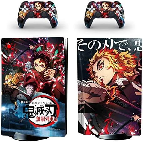 Anime Demon Kimetsu Slayer no Yaibane tanjironi nezukoin zenitsunte inosuketu akazant skin para skins de tampa de vinil do console e controlador PS-5 ou PS-4