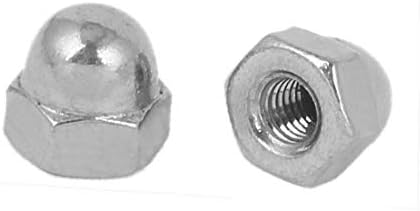 X-Dree 10 -32 304 Capace de aço inoxidável Cabeça de cabeça hexagona Nutas de prata 20pcs (10 -32 304 Tapas de Cabeza