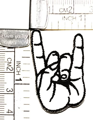 Kleenplus mini branca mão punk rock and roll ferro em manchas desenho animado infantil moda moda bordous motivos de apliques decoração de emblema figurino artes reparo de costura