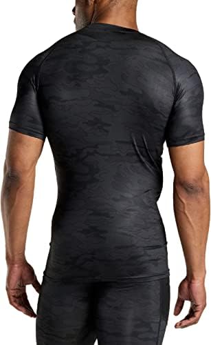 TSLA 1 ou 3 Pack Men UPF 50+ Quick Dry Short Slave Compression Camisetas, camisa de treino atlético, guarda de erupção