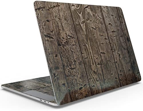 Design Skinz Rought texturizado Tabra de madeira escura em corpo inteiro Wrap resistente a scratch Skin-Kit compatível com MacBook