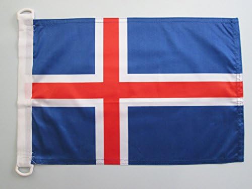 AZ Flag Islândia Bandeira náutica 18 '' x 12 '' - Idelander Flags 30 x 45 cm - Banner 12x18 em para barco