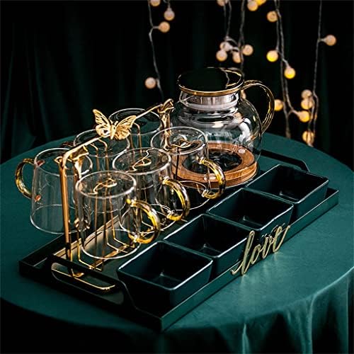 Houkai nórdico de vidro de vidro bule de chá de vidro Conjunto de velas aquecimento de vela resistente ao calor