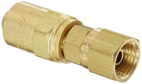 Eaton Hansen 4RD7 Brass Compressão Glãe de porca de porca com inserção masculina de latão, ID da mangueira de 3/8 , mangueira