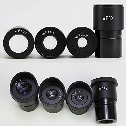 JKCKHA 2PCS/SET Microscópio estéreo Eyepieces WF5X WF10X WF15X WF20X Lens de microscópio com oculares oculares de peças de ângulo de olhos