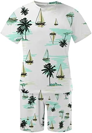 Camisetas de verão para homens sets de calça masculina de praia Camisas de 2 peças e mangas curtas de verão Men Weird