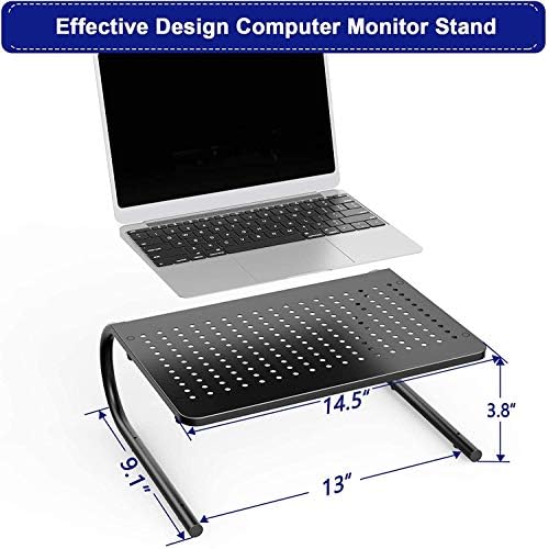 Ergo Tab Metal Monitor Stand Riser com metal ventilado para computador, laptop, caderno, impressora, ergonômica