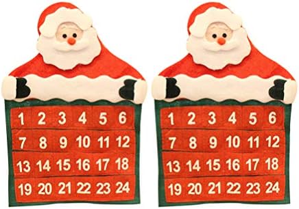 Ornamentos de natividade de nuobestim natal calendário de advento de santa contagem regressiva de tecidos não tecidos para o calendário do advento de Natal para decorações suspensas de Natal Papai Noel