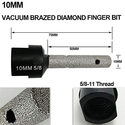 XMEIFEI PEÇAS BIT BIT BIT 2PCS 10mm A vácuo de dedos de diamante de vácuo com 5/8-1 11