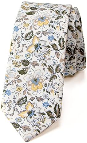 Notção de primavera masculina de cota de estampa floral magra de algodão em cores que combinam com a noiva de David