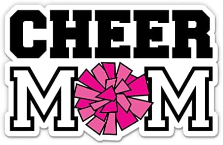 Cheer Mom Adesetes - 2 pacote de adesivos de 3 - Vinil impermeável para carro, telefone, garrafa de água, laptop - Decalques de torcida da mãe
