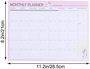 Nuobesty Desk calandar 20 folhas Planejador mensal A4 Cronograma de parede Plano de exame Skeds Planejador de planejamento diário para a aula em sala de aula estacionária coreana