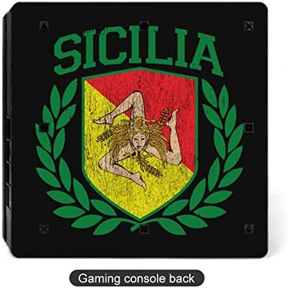 Bandeira siciliana no escudo com louros adesivos engraçados protetor de pele com impressão completa slim capas de decalques para